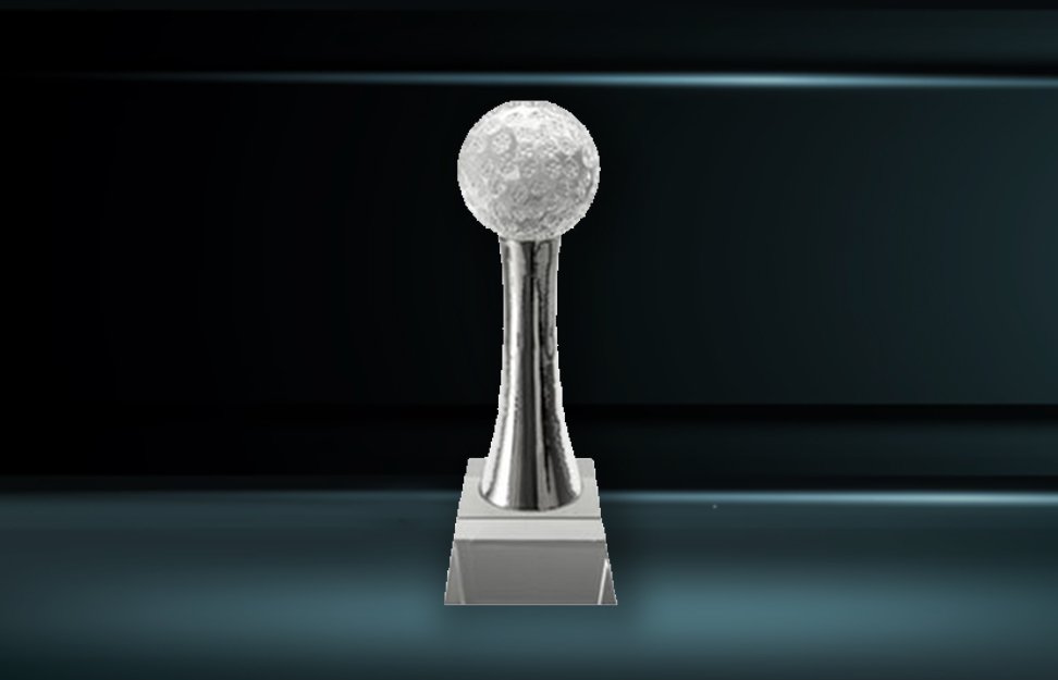 Crystal Golf Ball Stand Award