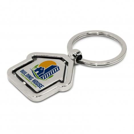 Spinning House Metal Key Ring