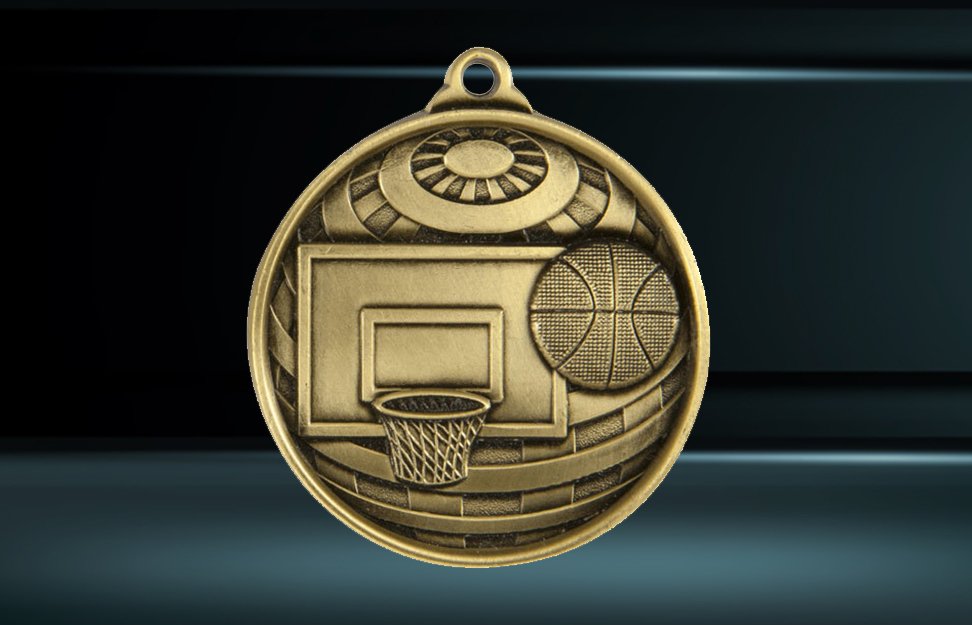 Basketball Medal – Antique Gold