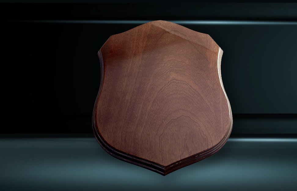 Walnut Timber Shield – Traditional Style