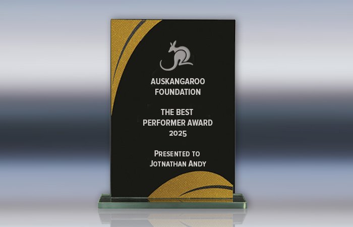 Glass Award – Black & Gold Finish