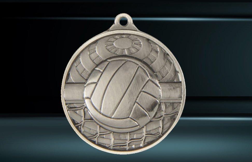 Volleyball Medal – Antique Silver