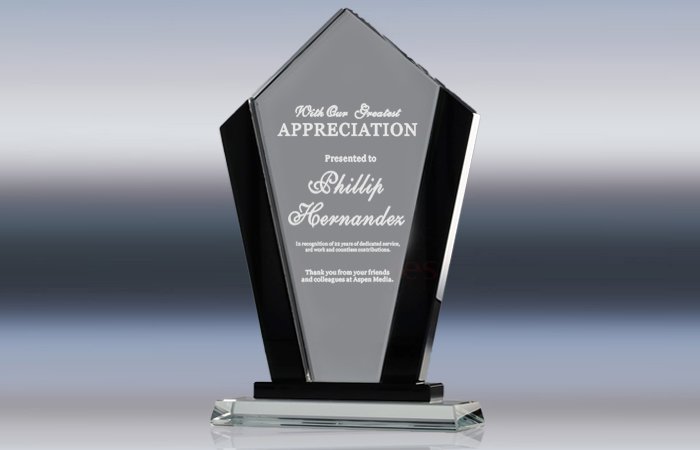Dualliss Glass Award – Chevron Design