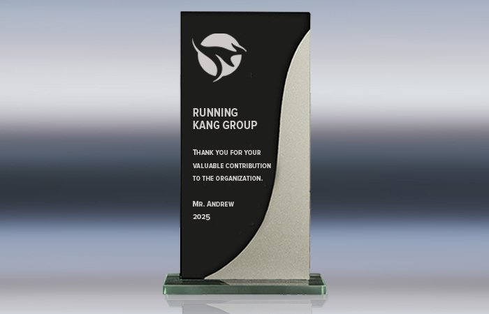Glass Award – Black & Silver Finish
